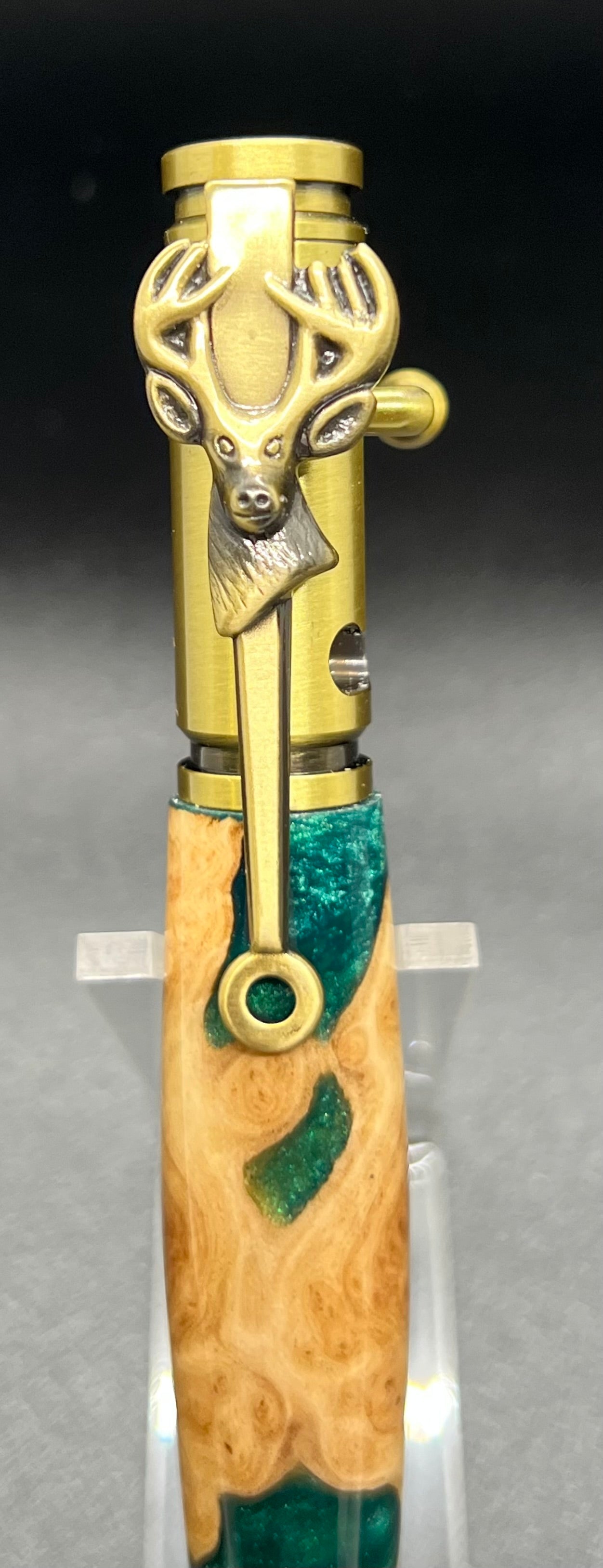 Deer Hunter Bolt Action Pen-Malle Burl w/ Green resin