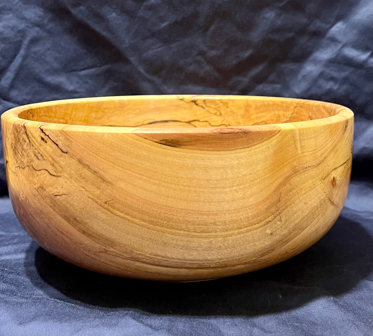 Hand Turned Spalted Curly Maple Bowl