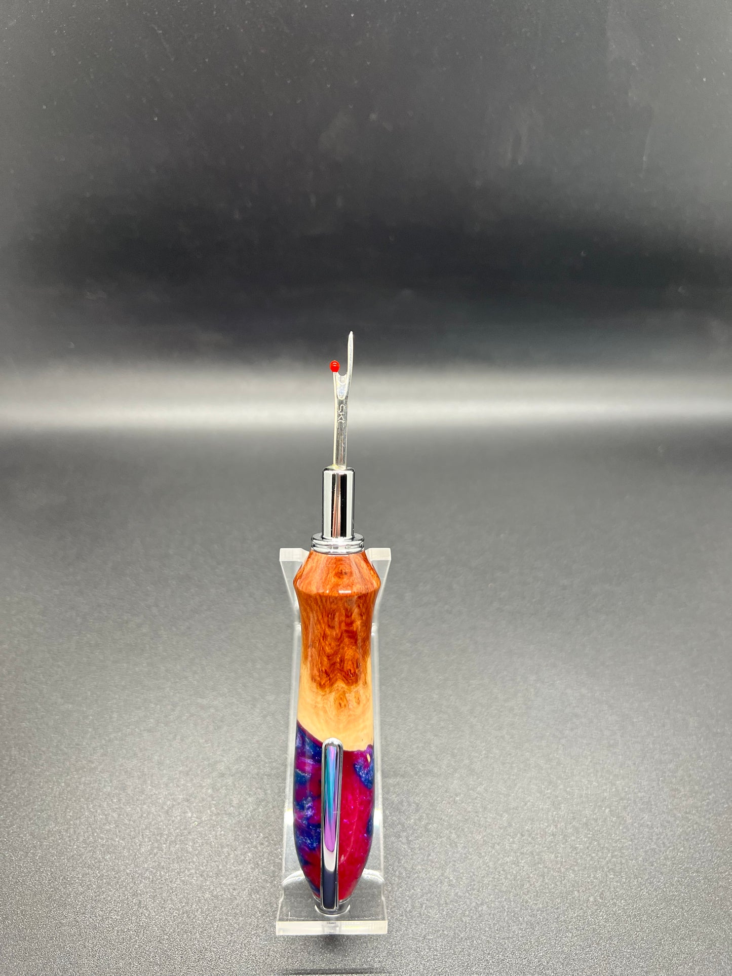 Seam ripper-Single-Mallee Burl-Magenta and Purple colored Resin