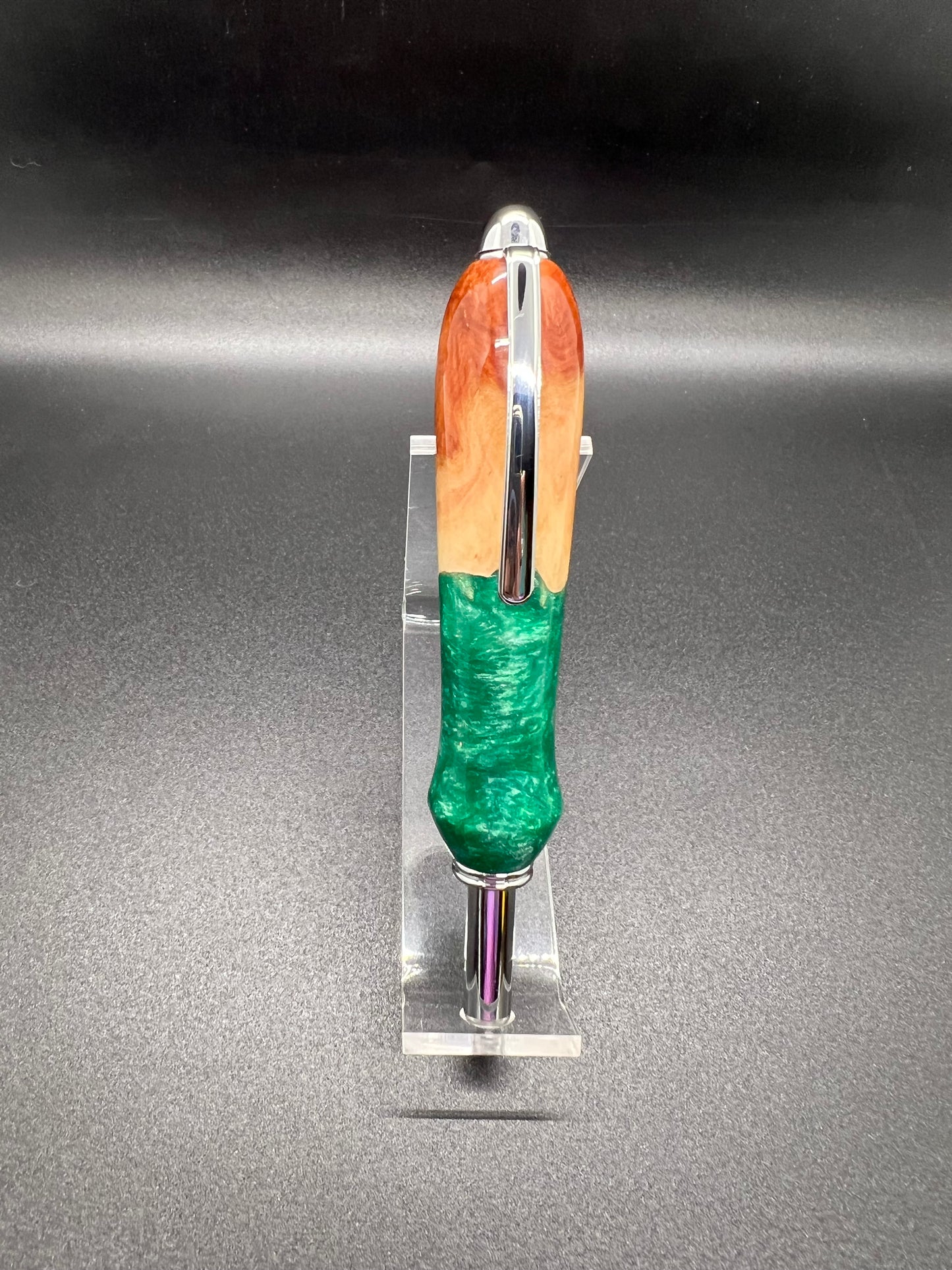 Seam ripper-Single-Mallee Burl-Green colored Resin