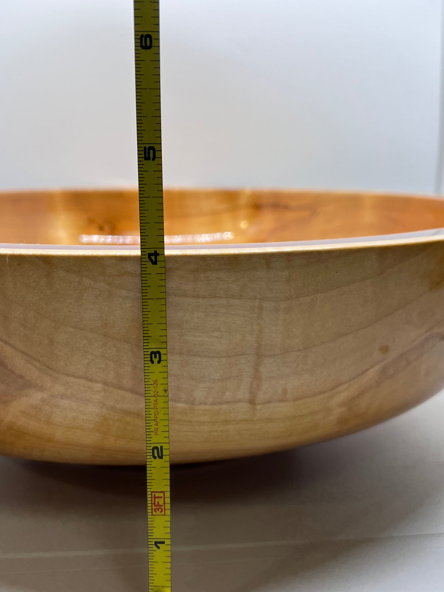 Hand Turned Figured Maple Bowl With Deep Metallic Red Epoxy Inlay Heirloom Maple