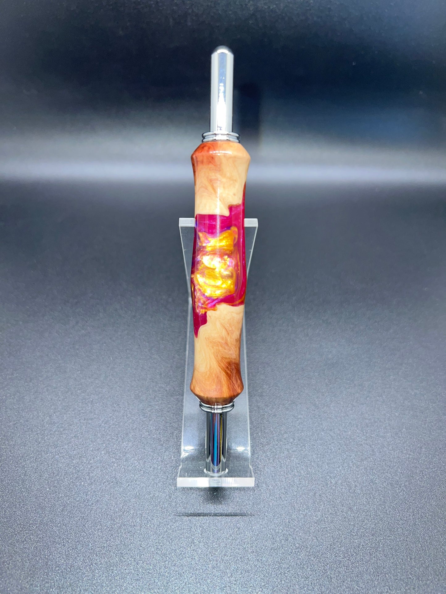 Seam ripper-Double-Mallee Burl-Magenta Purple and Gold Resin