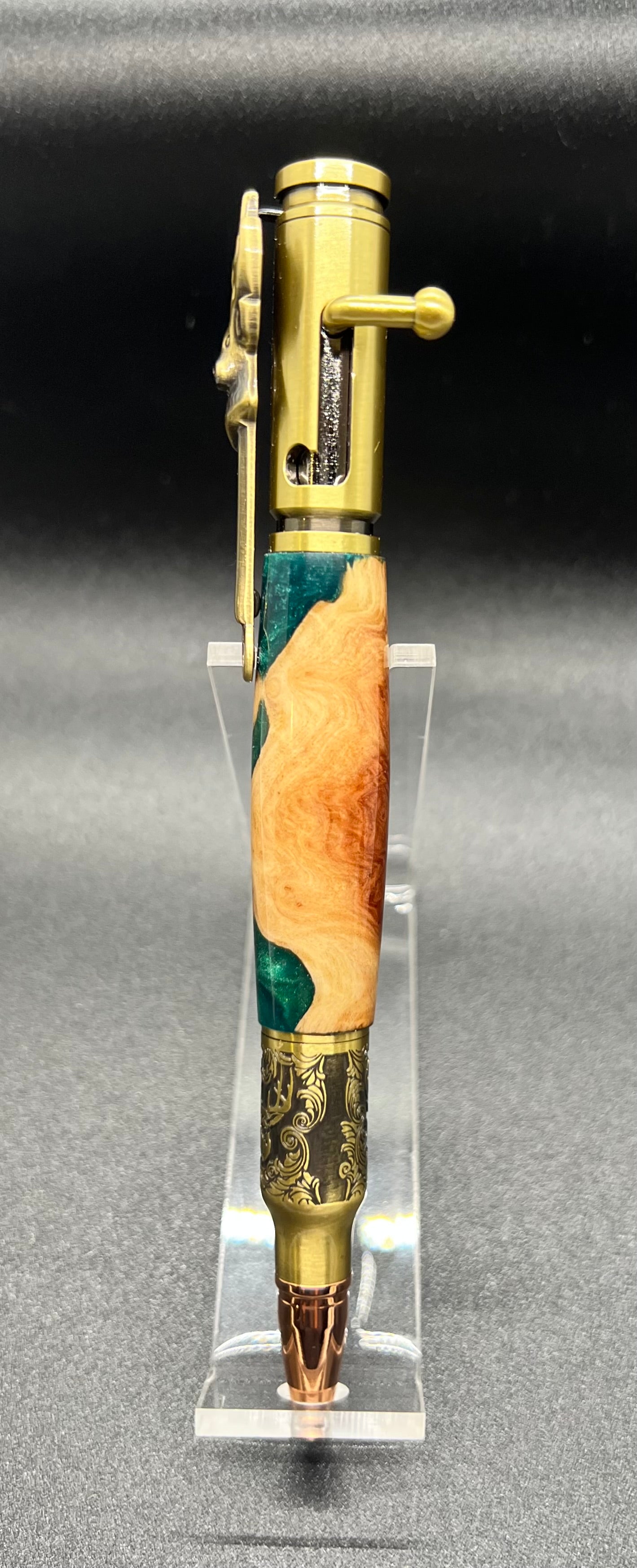 Deer Hunter Bolt Action Pen-Malle Burl w/ Green resin