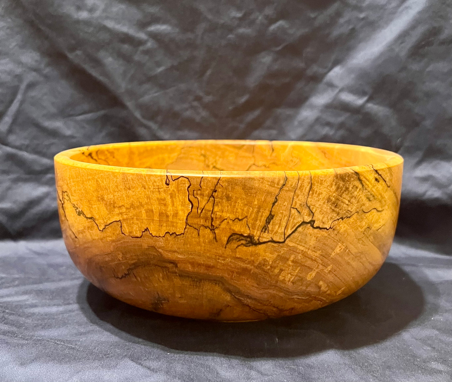 Hand Turned Spalted Curly Maple Bowl