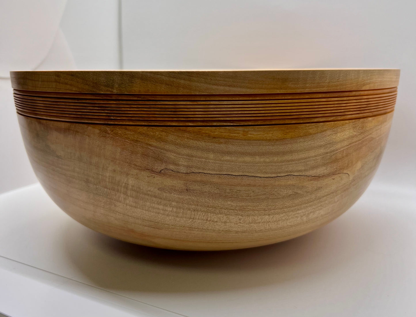 Hand Turned Beaded Maple Bowl Maple Accent Bowl Spalted Figured Maple Decor Handmade Bowl Maple Center Piece