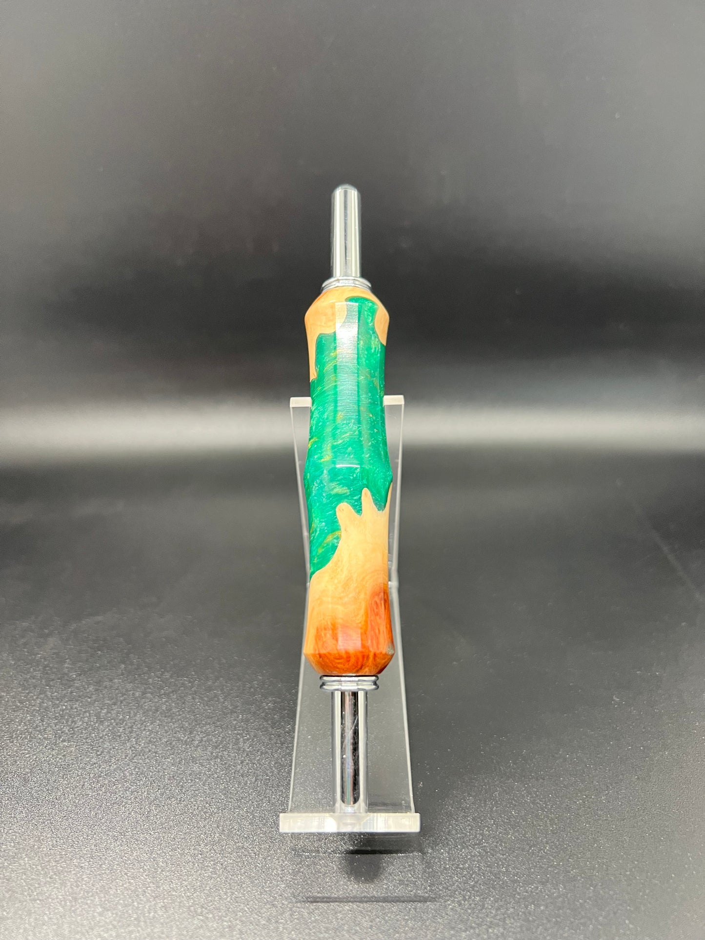 Seam ripper-Double-Mallee Burl-Green and Gold Resin