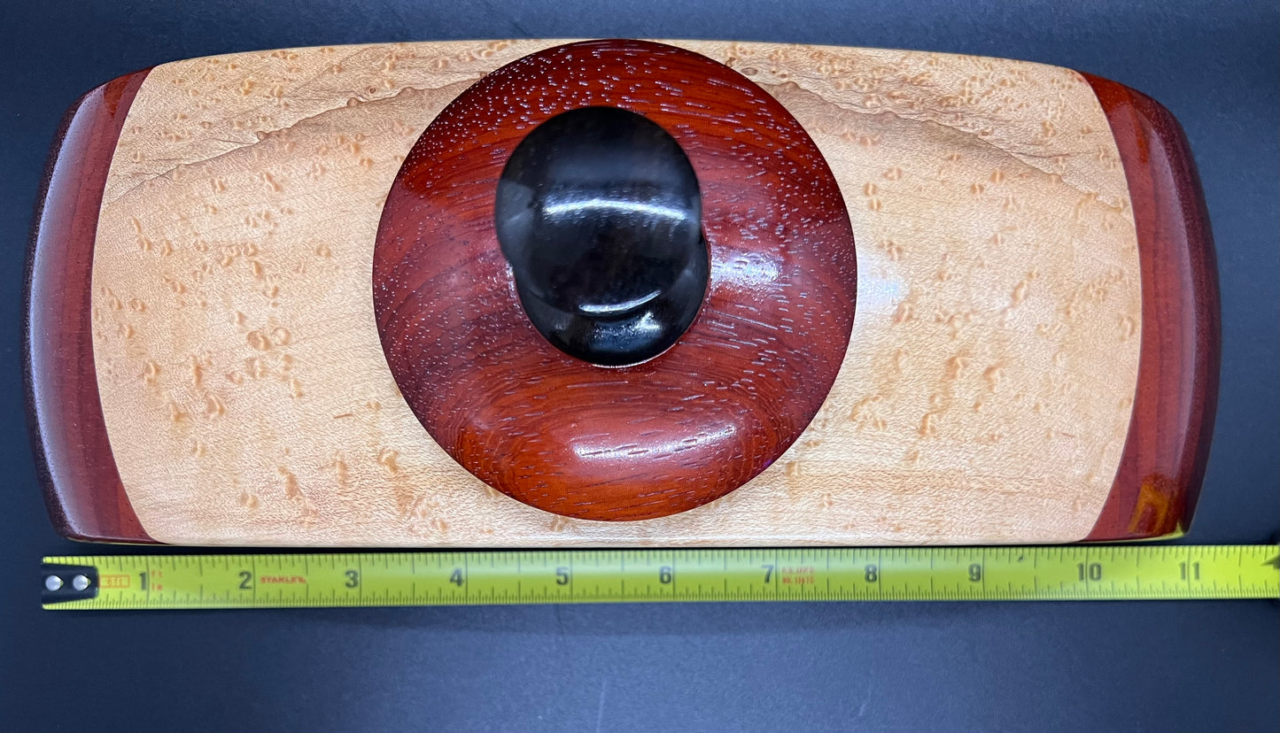 Birdseye Maple and Bloodwood Winged floating lidded box