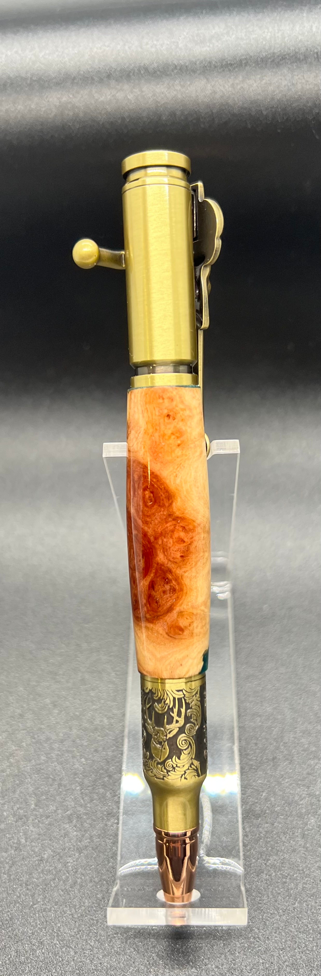 Deer Hunter Bolt Action Pen-Malle Burl w/ Green resin