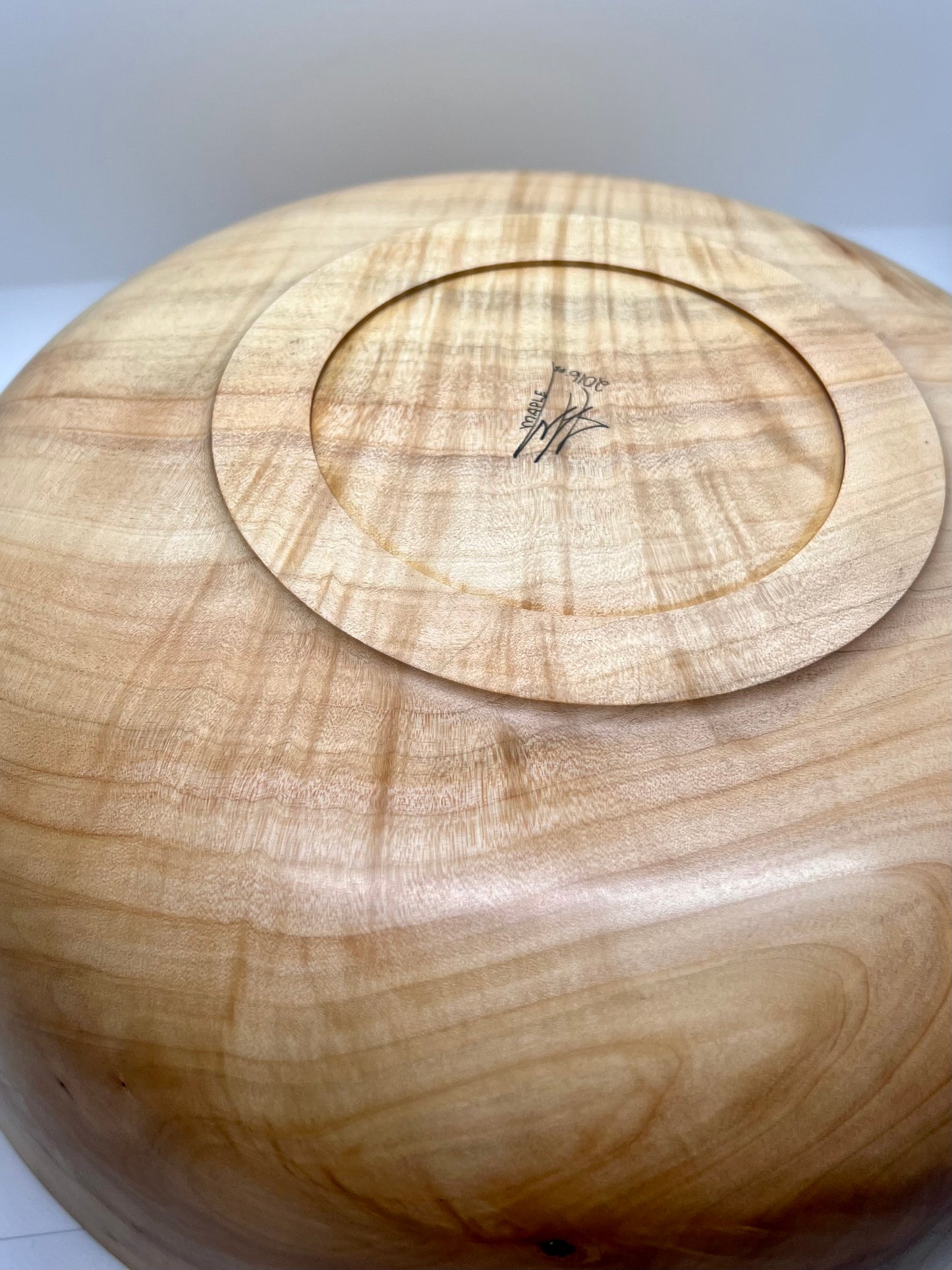 Hand Turned Curly Figured Maple Bowl Maple Accent Bowl Curly Quilted Figured Maple Decor Handmade Bowl Maple Center Piece