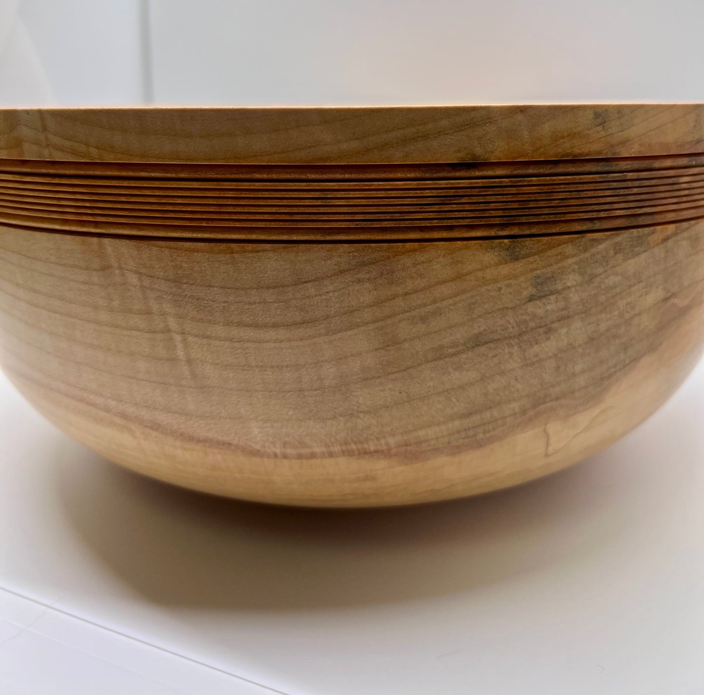 Hand Turned Beaded Maple Bowl Maple Accent Bowl Spalted Figured Maple Decor Handmade Bowl Maple Center Piece