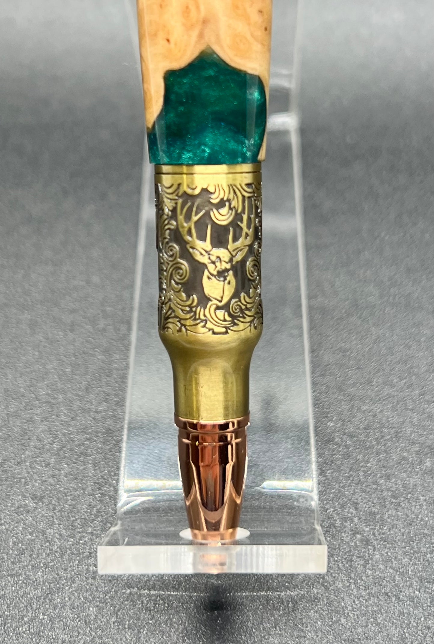 Deer Hunter Bolt Action Pen-Malle Burl w/ Green resin
