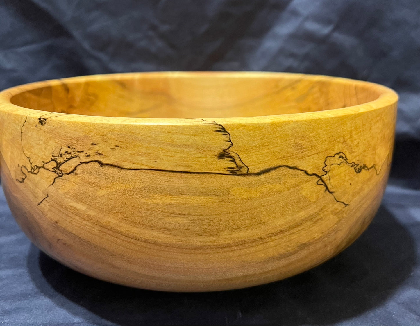 Hand Turned Spalted Curly Maple Bowl