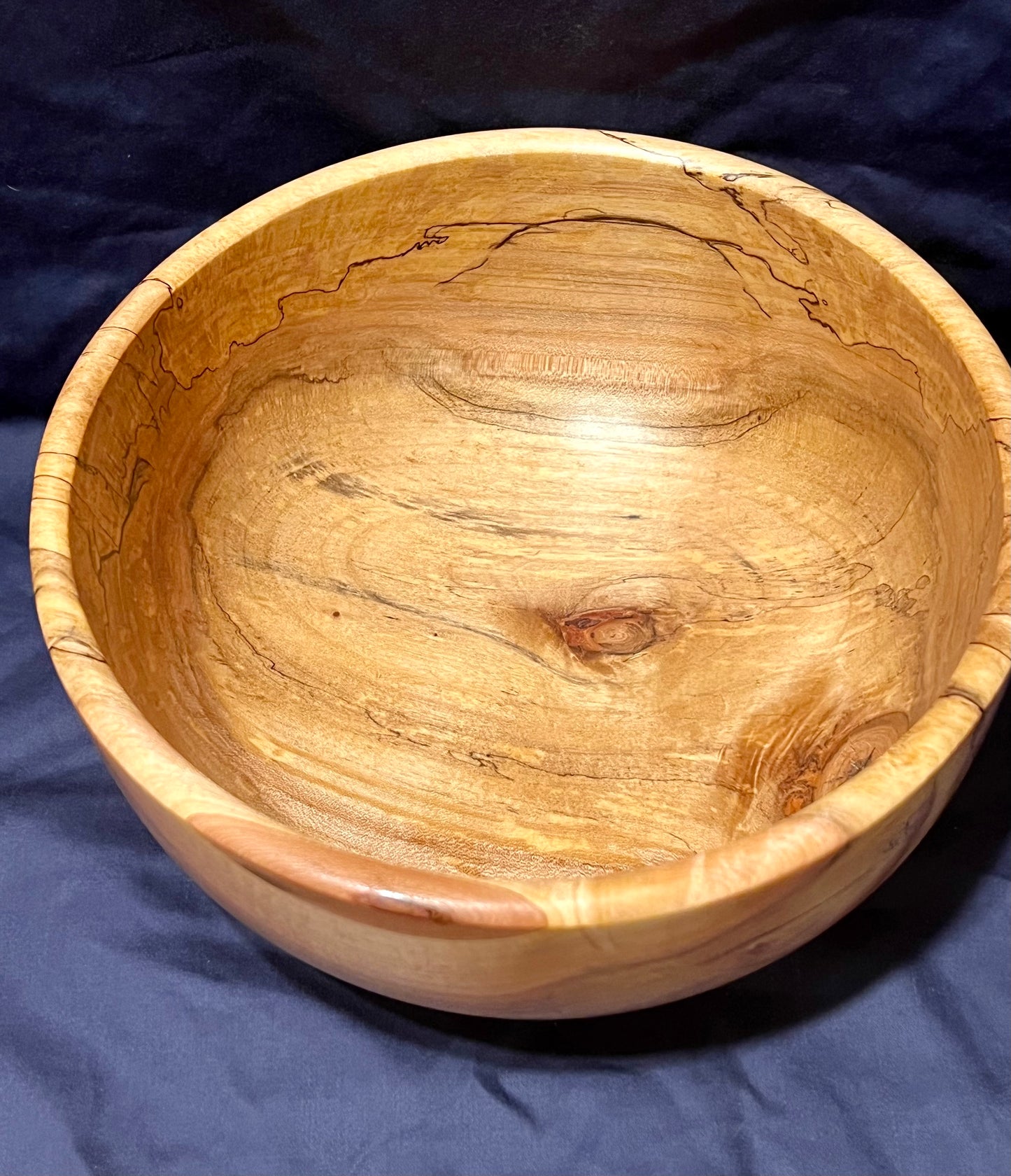 Hand Turned Spalted Curly Maple Bowl