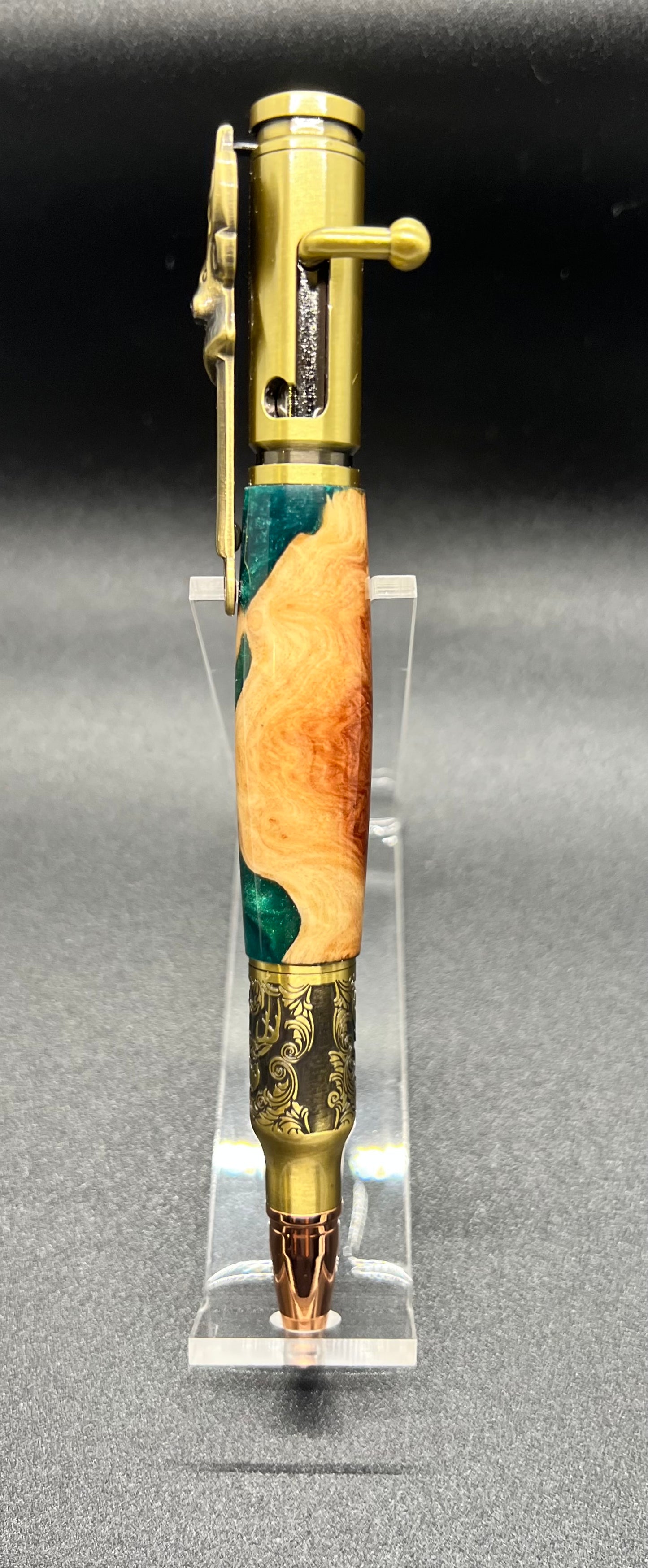Deer Hunter Bolt Action Pen-Malle Burl w/ Green resin