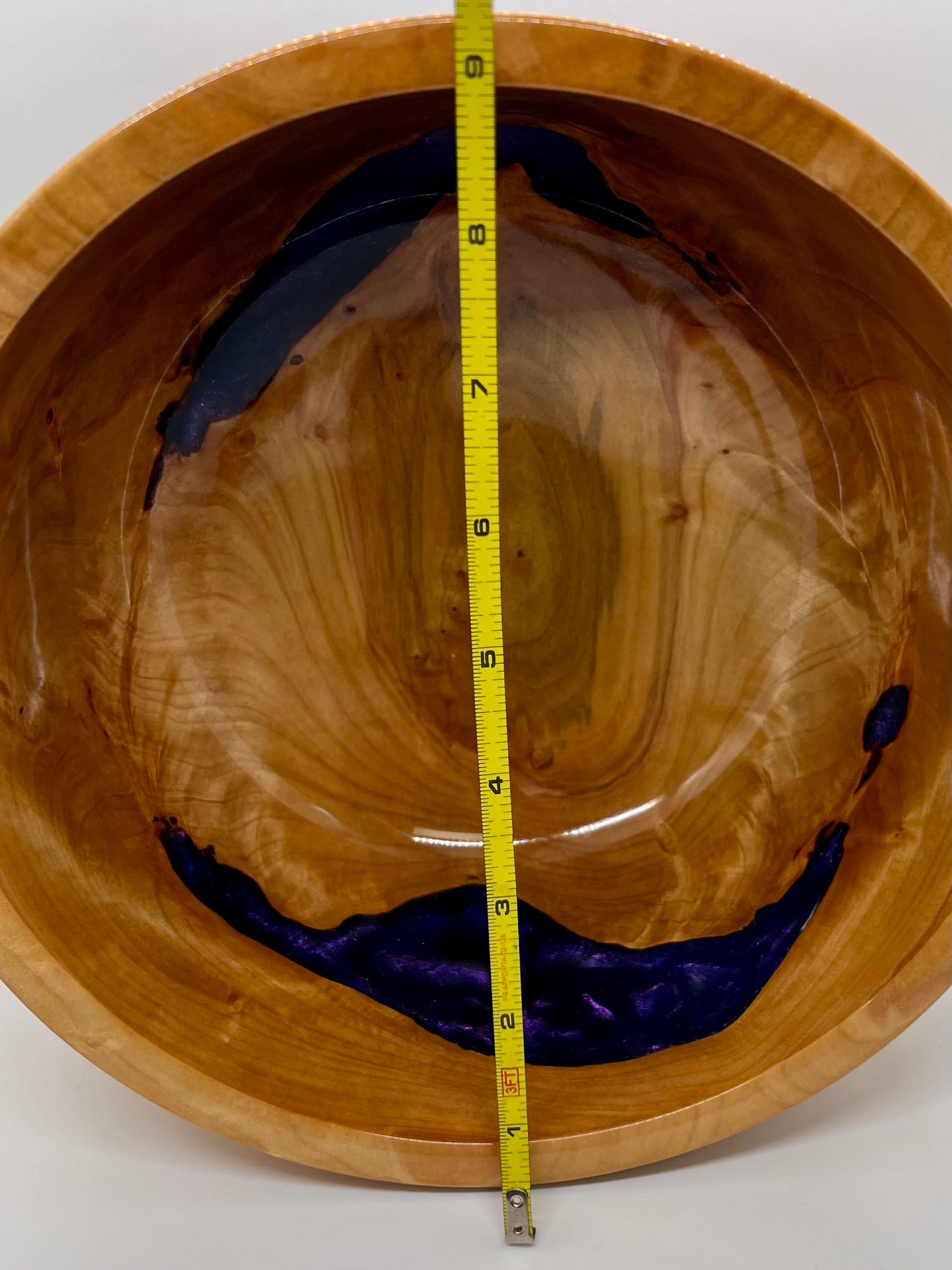 Curly Maple Blue Epoxy Bowl