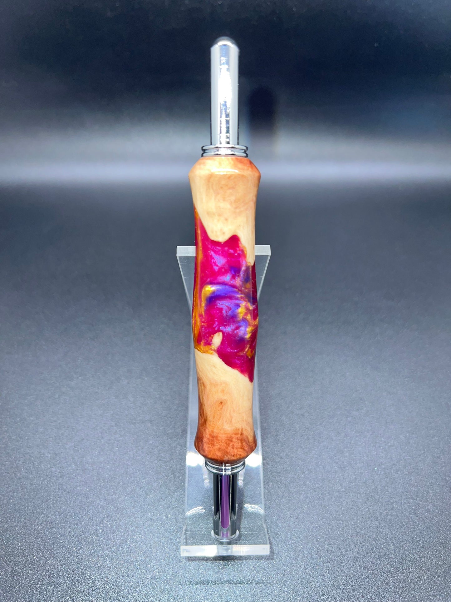 Seam ripper-Double-Mallee Burl-Magenta Purple and Gold Resin