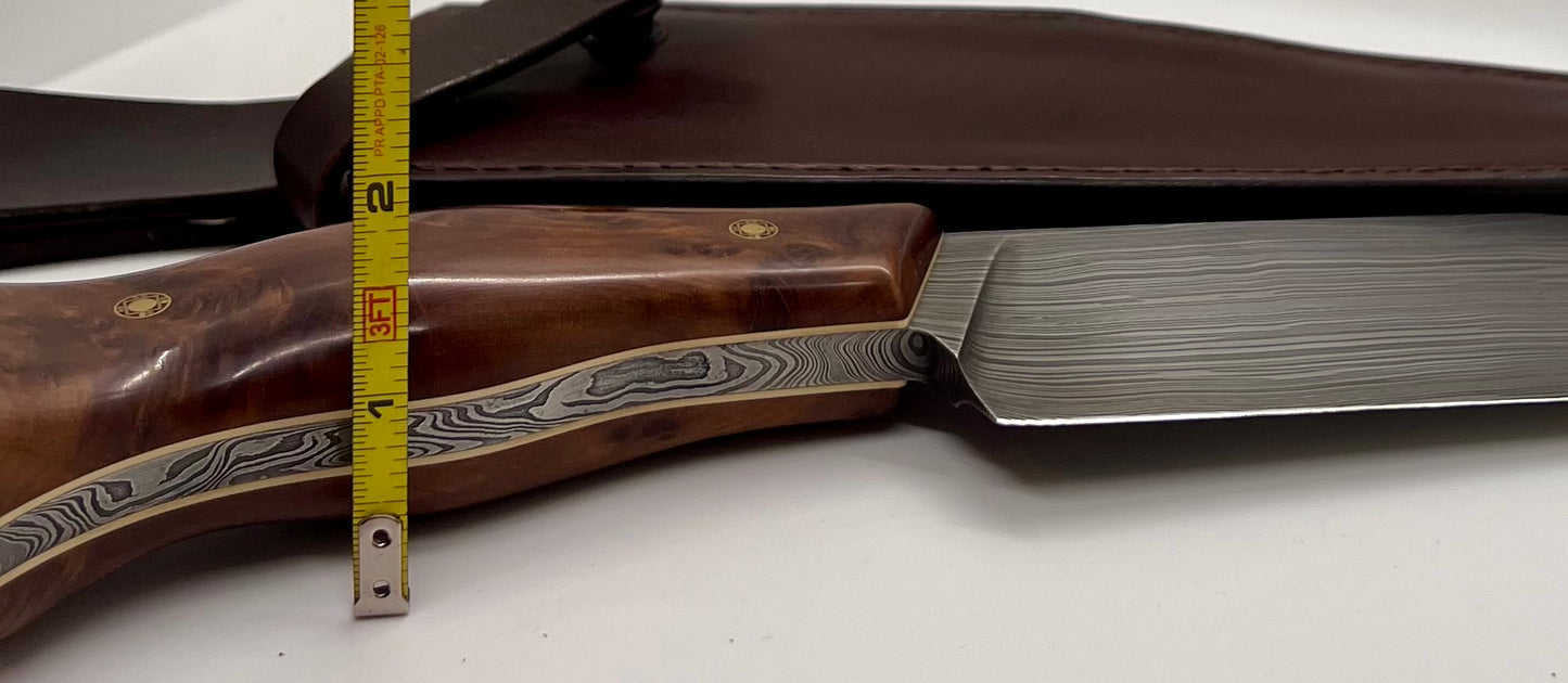 Hand Forged Damascus 1080 15N20 Knife