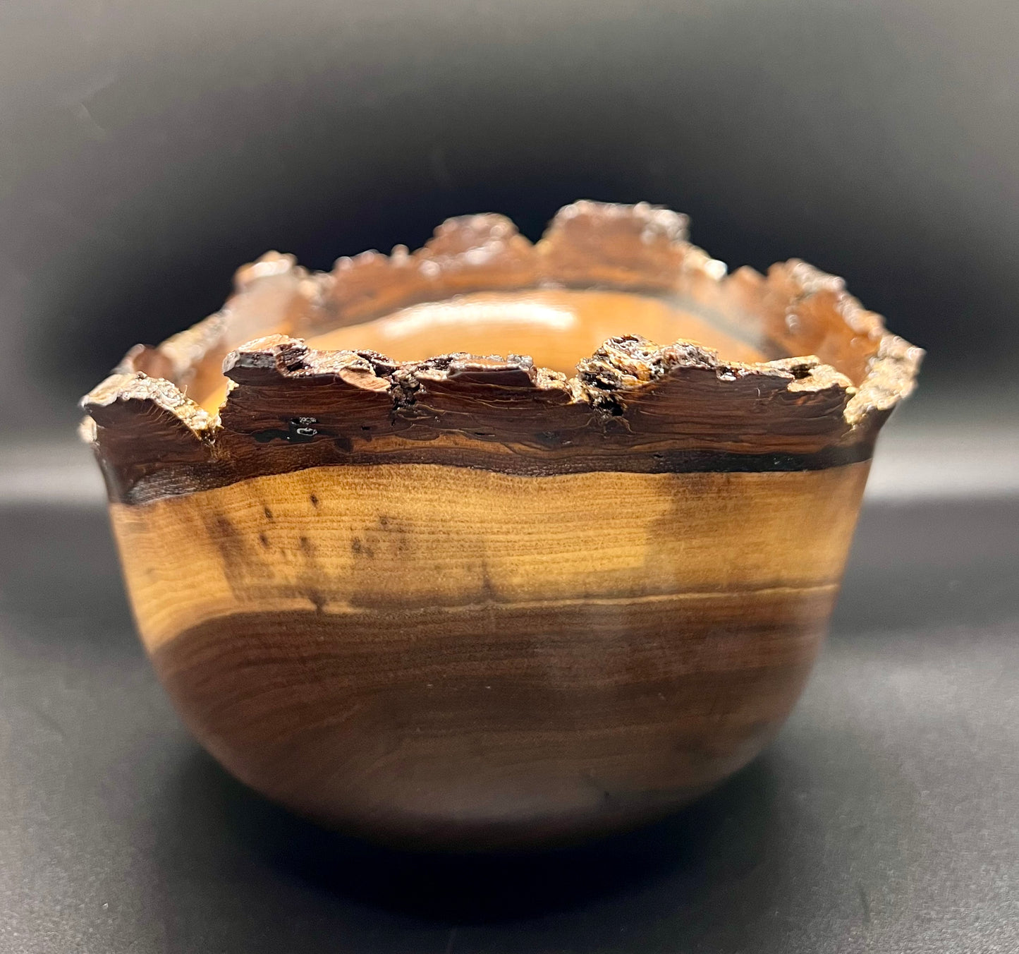 Hand turned Walnut live edge bowl