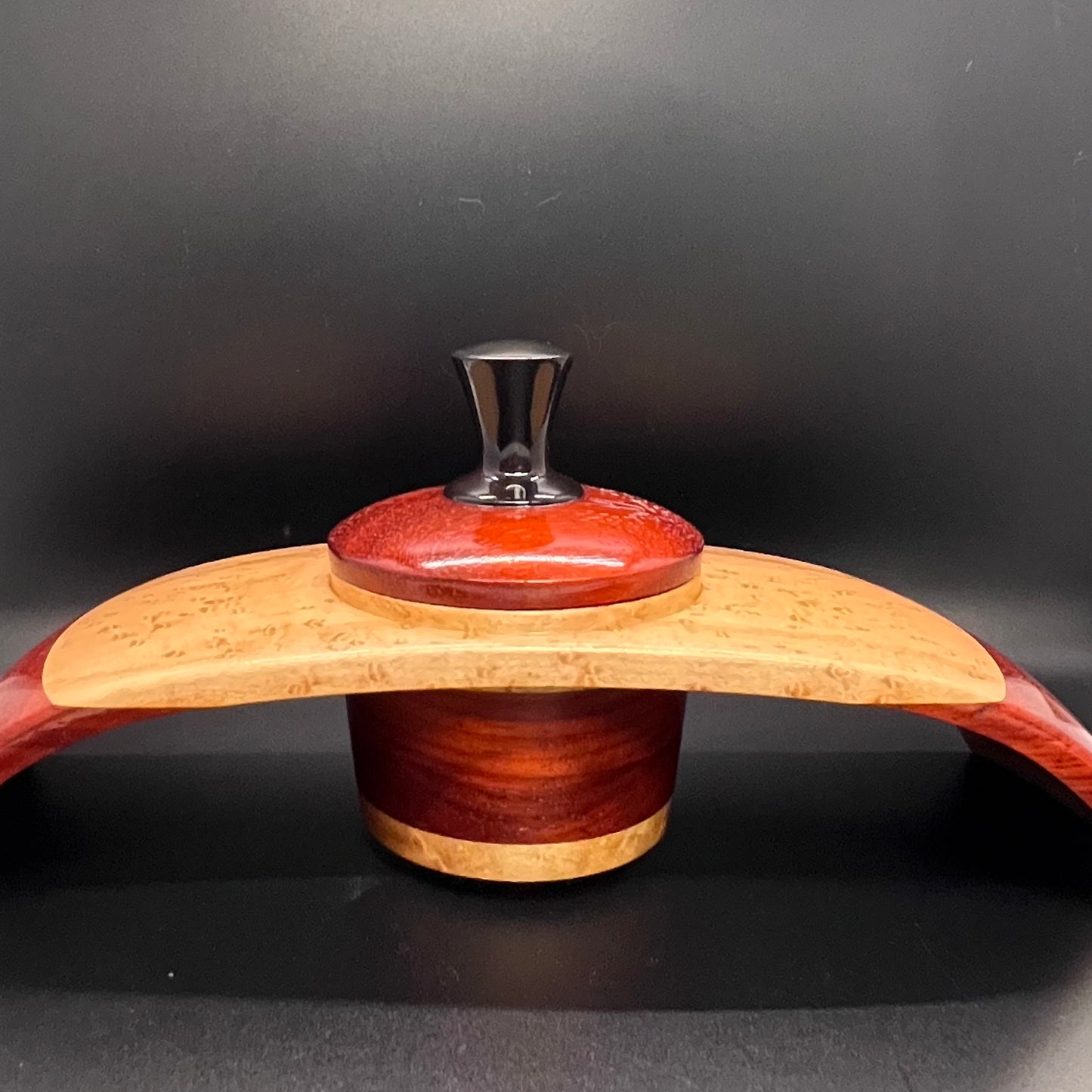 Birdseye Maple and Bloodwood Winged floating lidded box