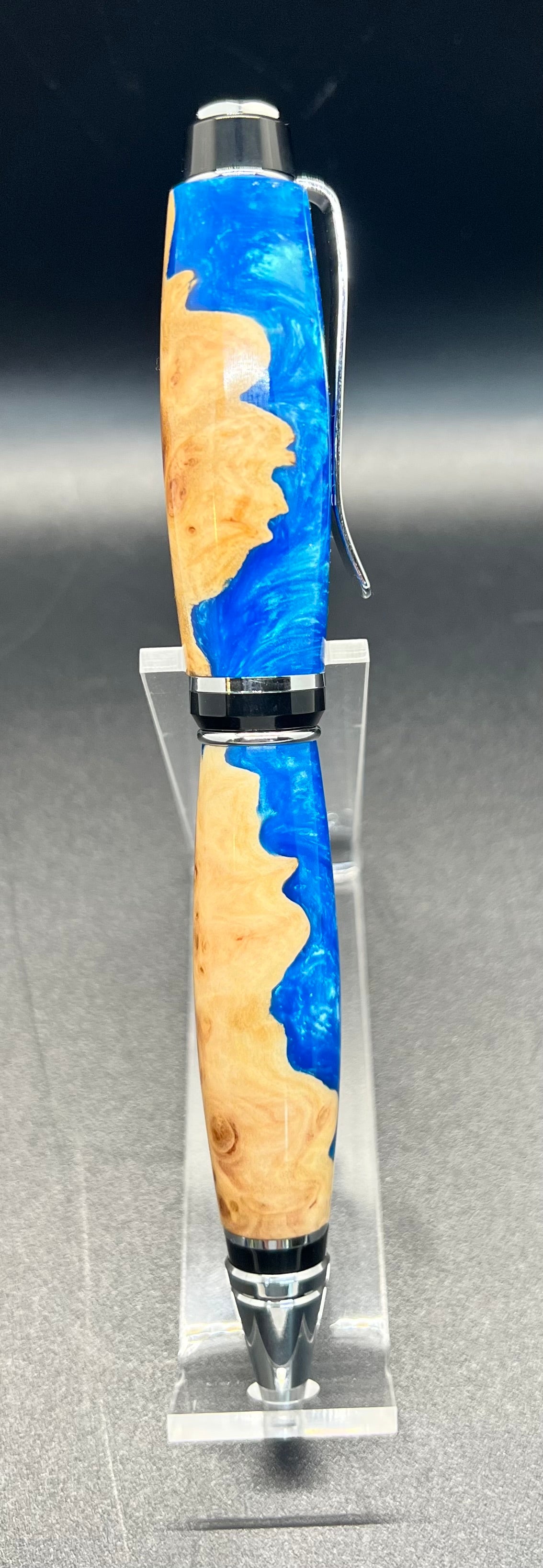 Ultra Cigar Twist Pen encased with Blue resin