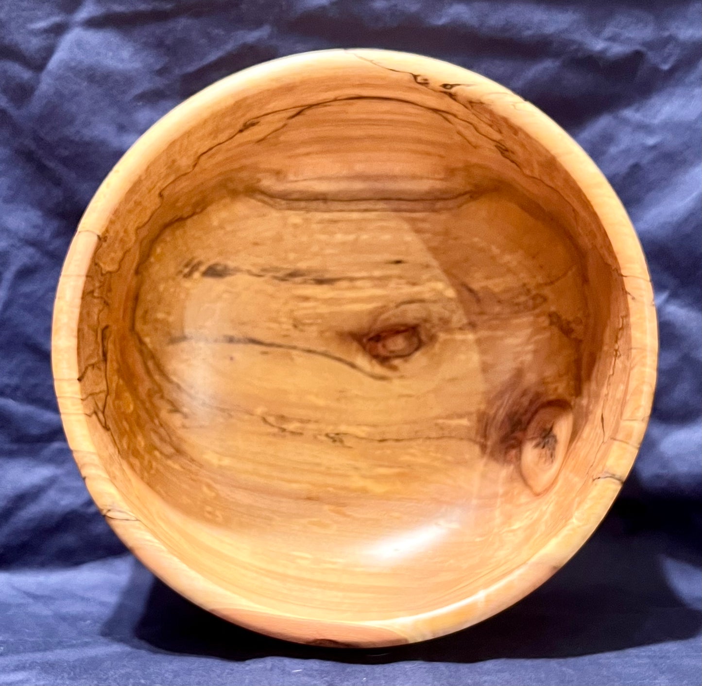 Hand Turned Spalted Curly Maple Bowl
