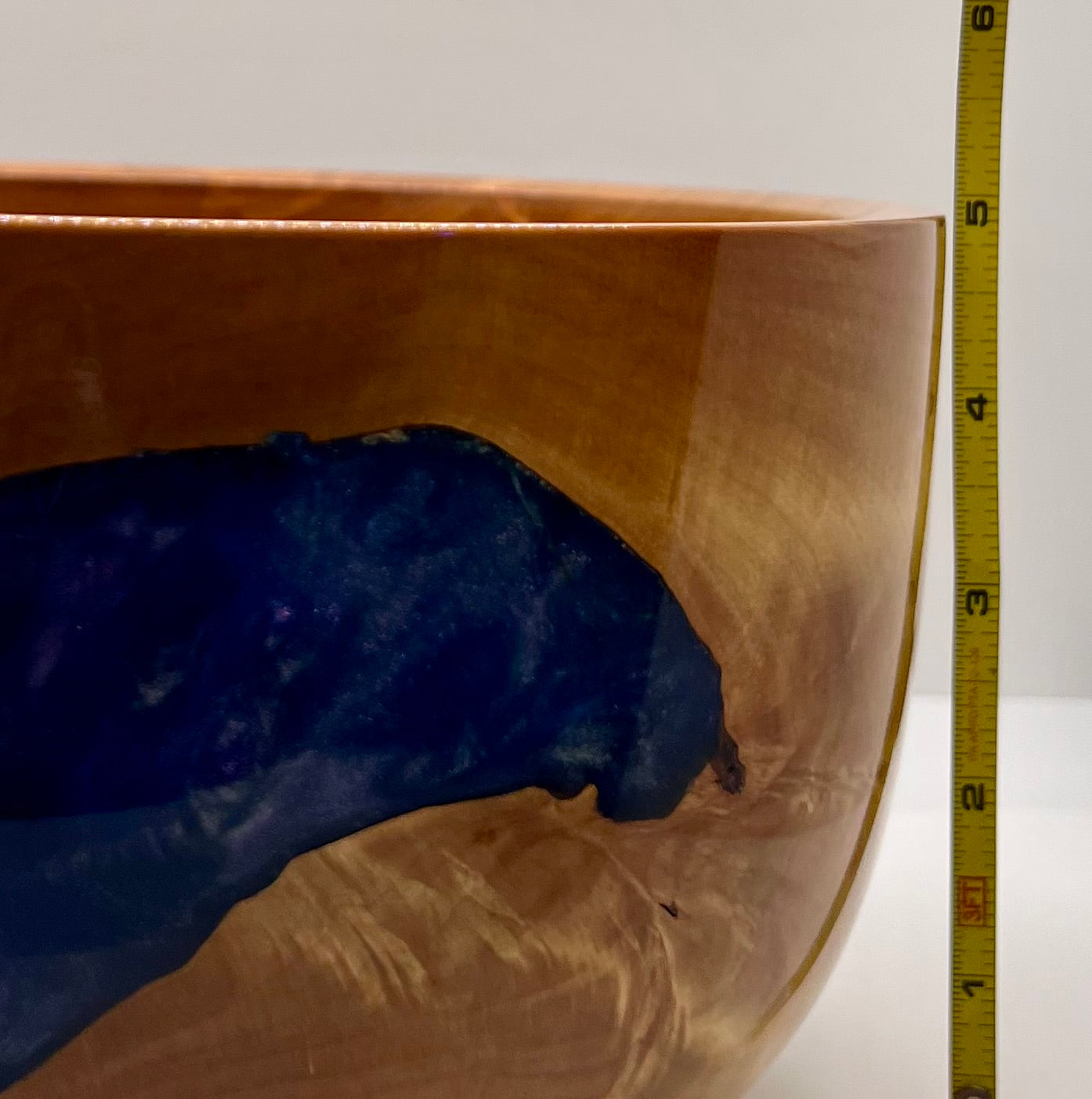 Curly Maple Blue Epoxy Bowl