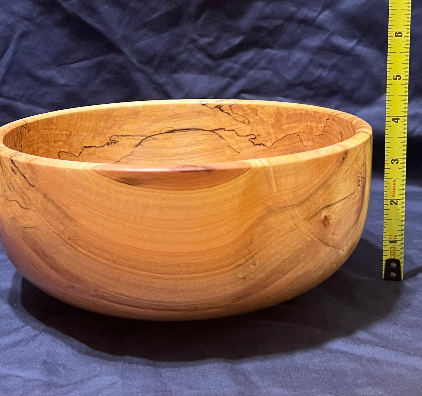 Hand Turned Spalted Curly Maple Bowl