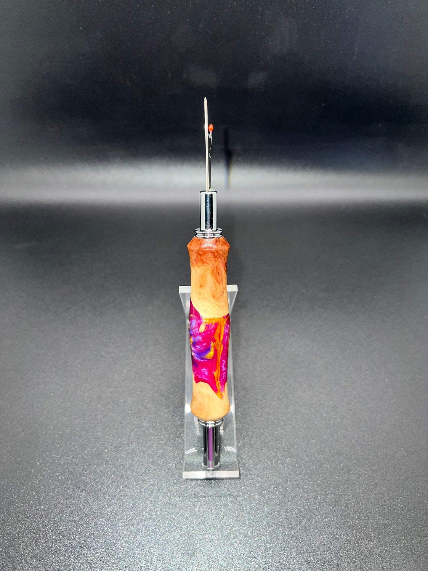 Seam ripper-Double-Mallee Burl-Magenta Purple and Gold Resin