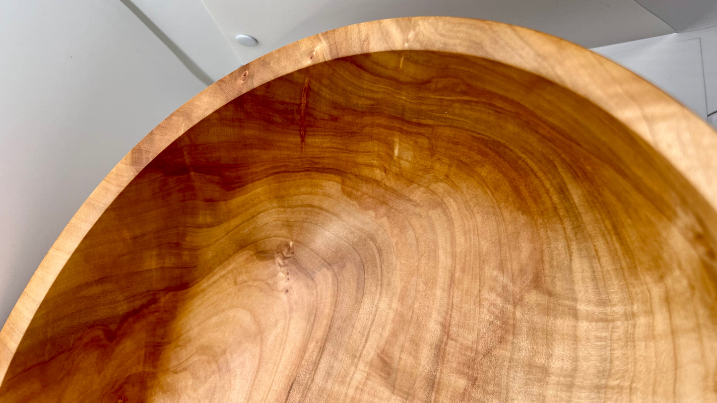 Hand Turned Curly Figured Maple Bowl Maple Accent Bowl Curly Quilted Figured Maple Decor Handmade Bowl Maple Center Piece