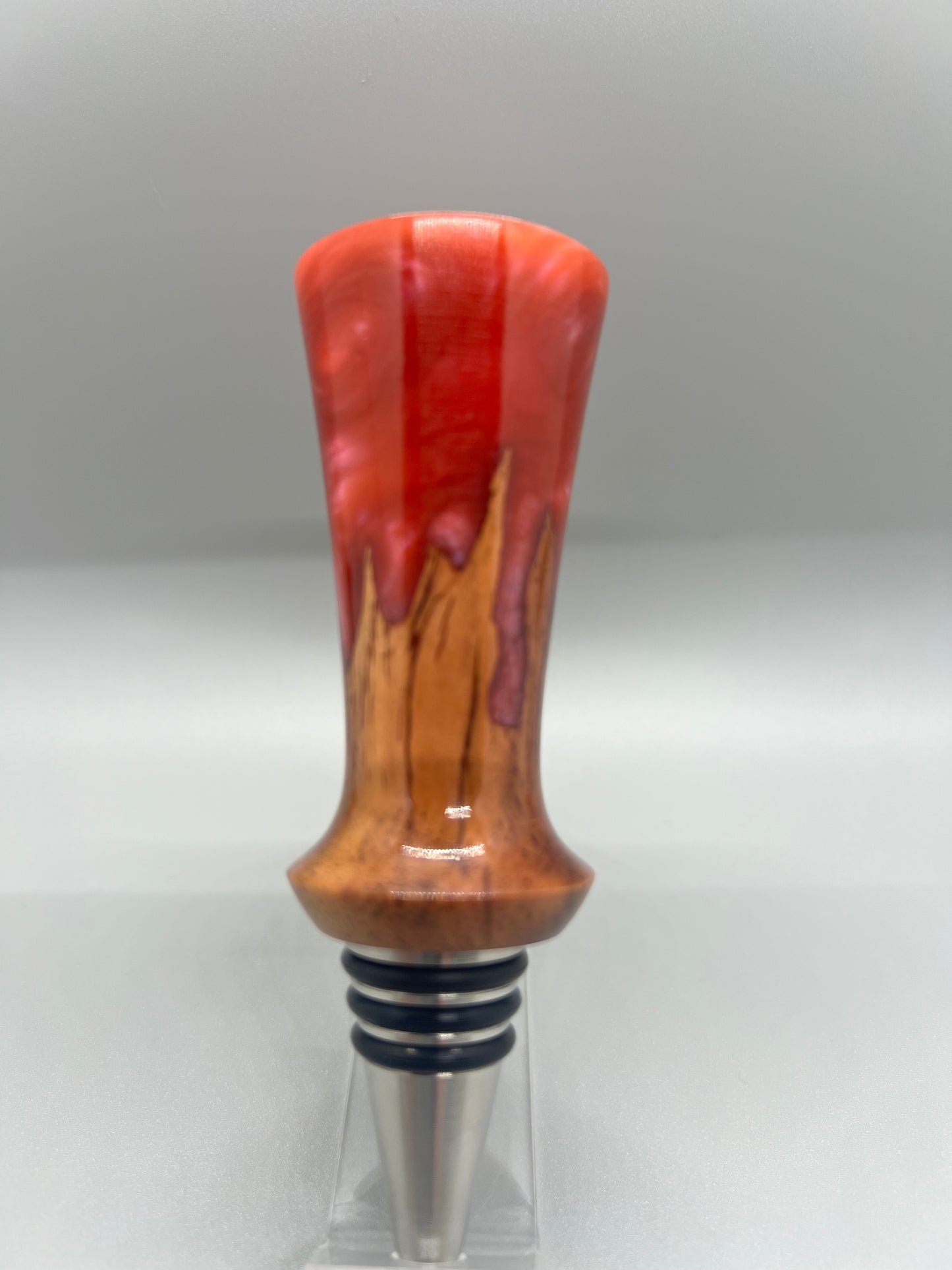 Bottle Stopper Cocobolo with magenta resin