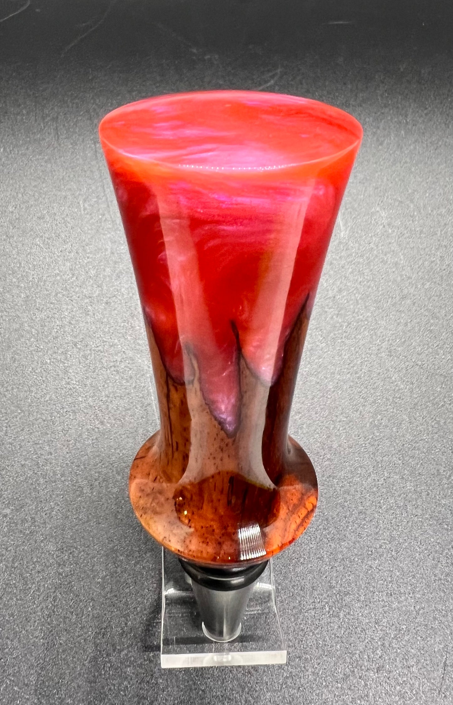 Bottle Stopper Cocobolo with magenta resin