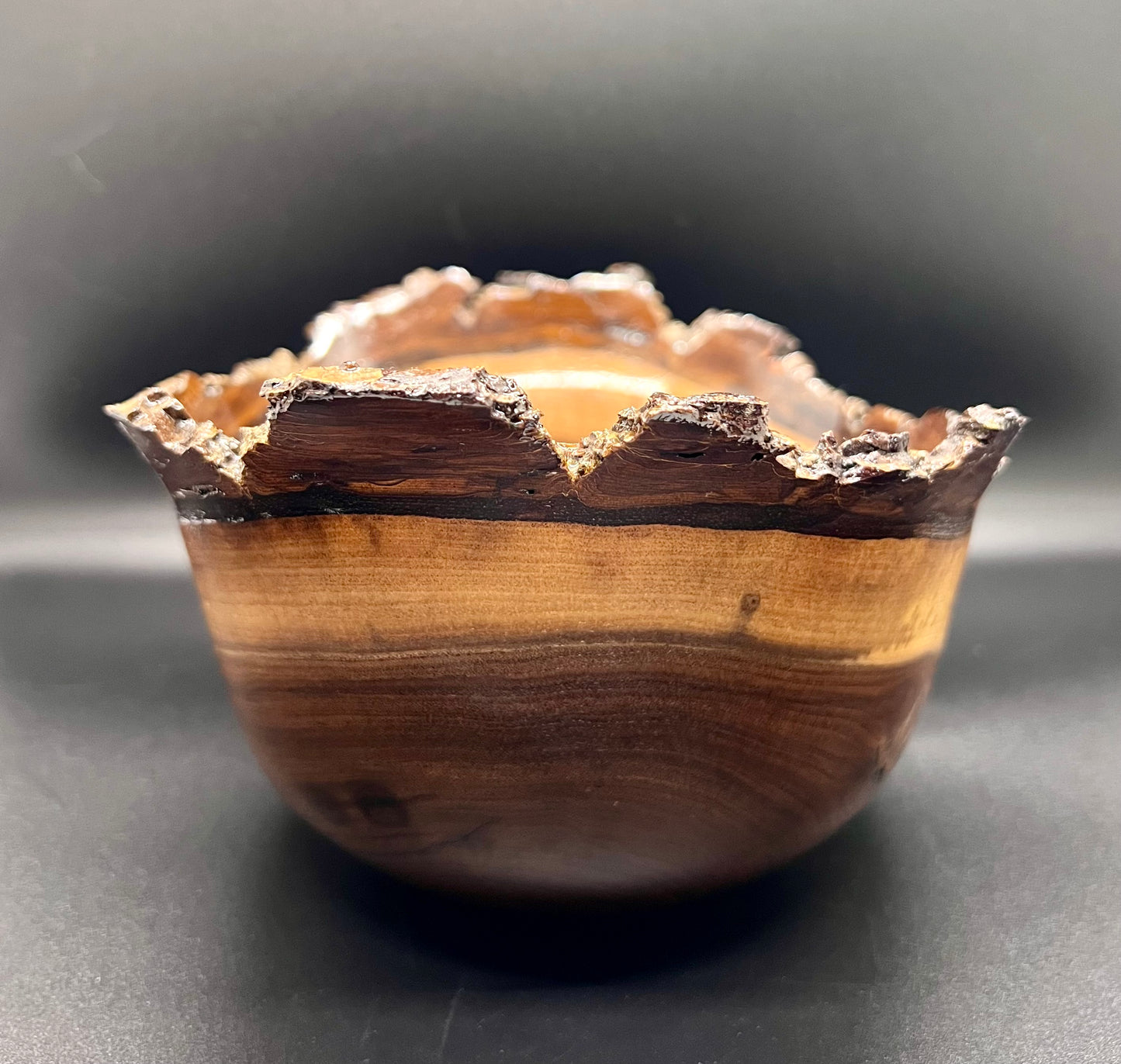 Hand turned Walnut live edge bowl