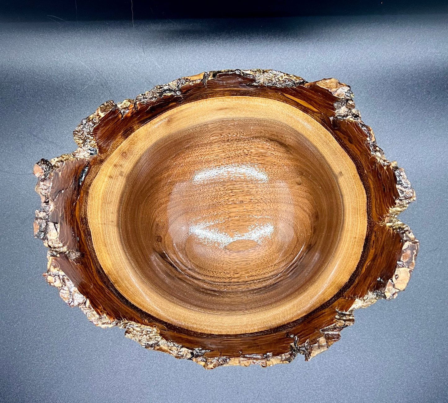 Hand turned Walnut live edge bowl