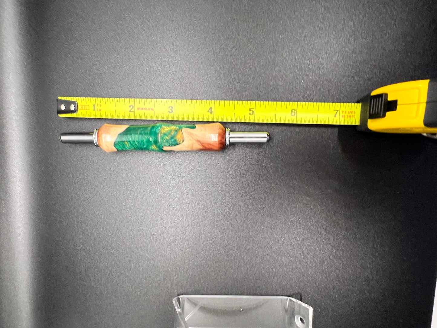 Seam ripper-Double-Mallee Burl-Green and Gold Resin