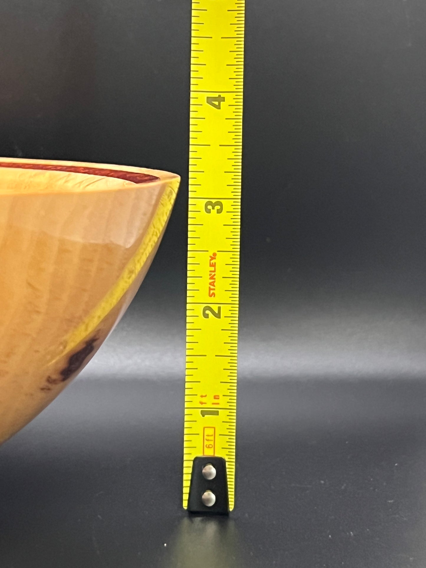 Hand turned Elm bowl with deep copper colored resin inlay