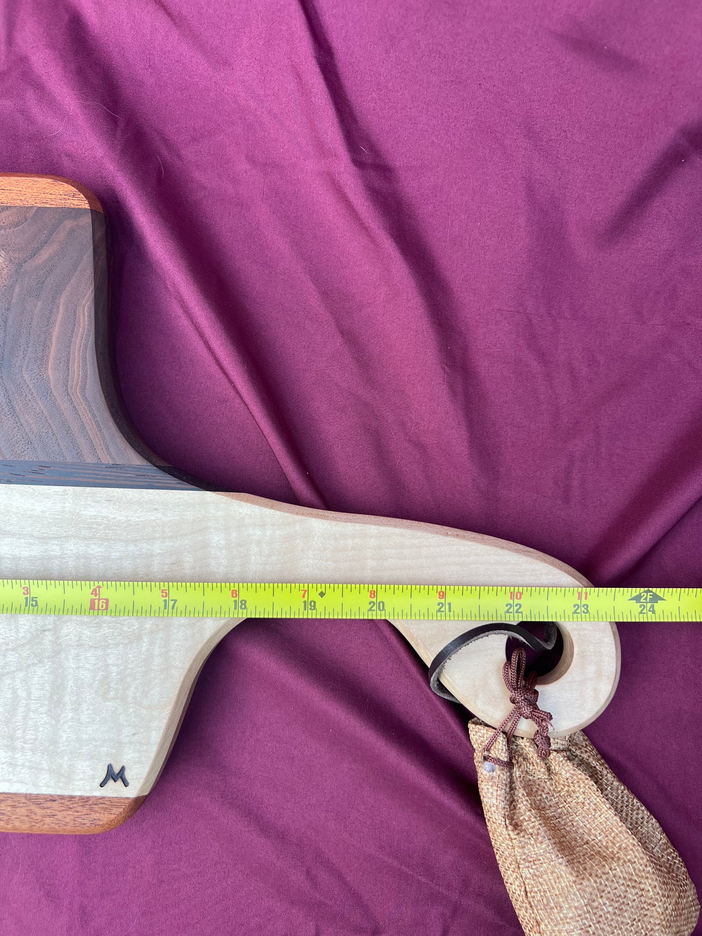 Charcuterie board Curly Walnut, Curly Maple, accented with Wenge & Mahogany
