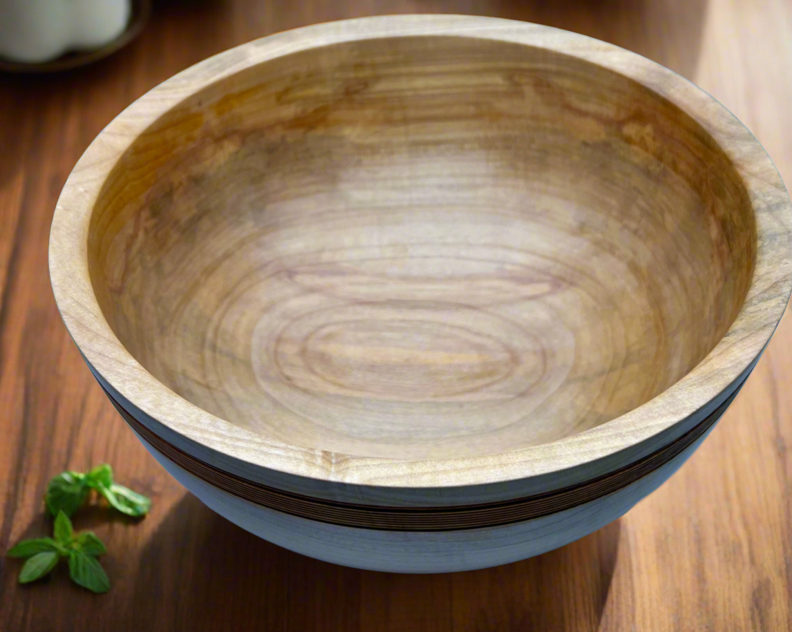 Hand Turned Beaded Maple Bowl Maple Accent Bowl Spalted Figured Maple Decor Handmade Bowl Maple Center Piece