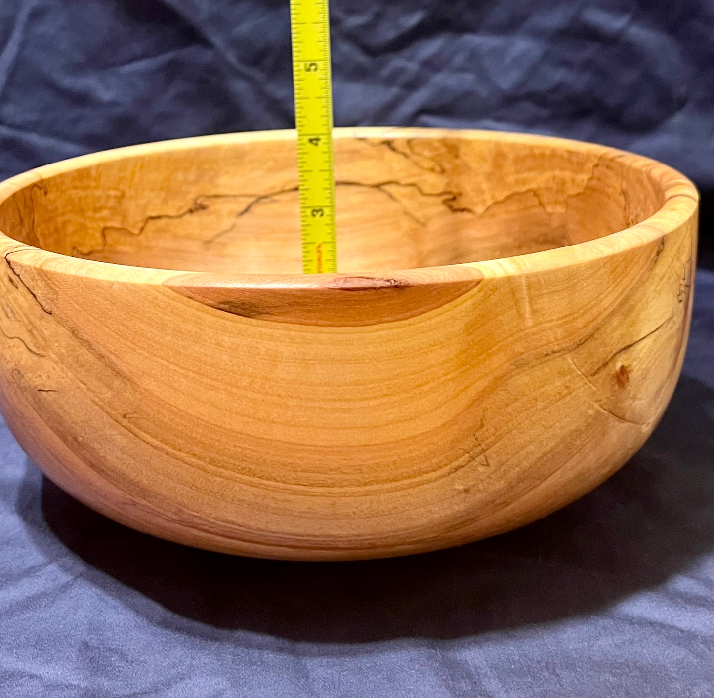 Hand Turned Spalted Curly Maple Bowl