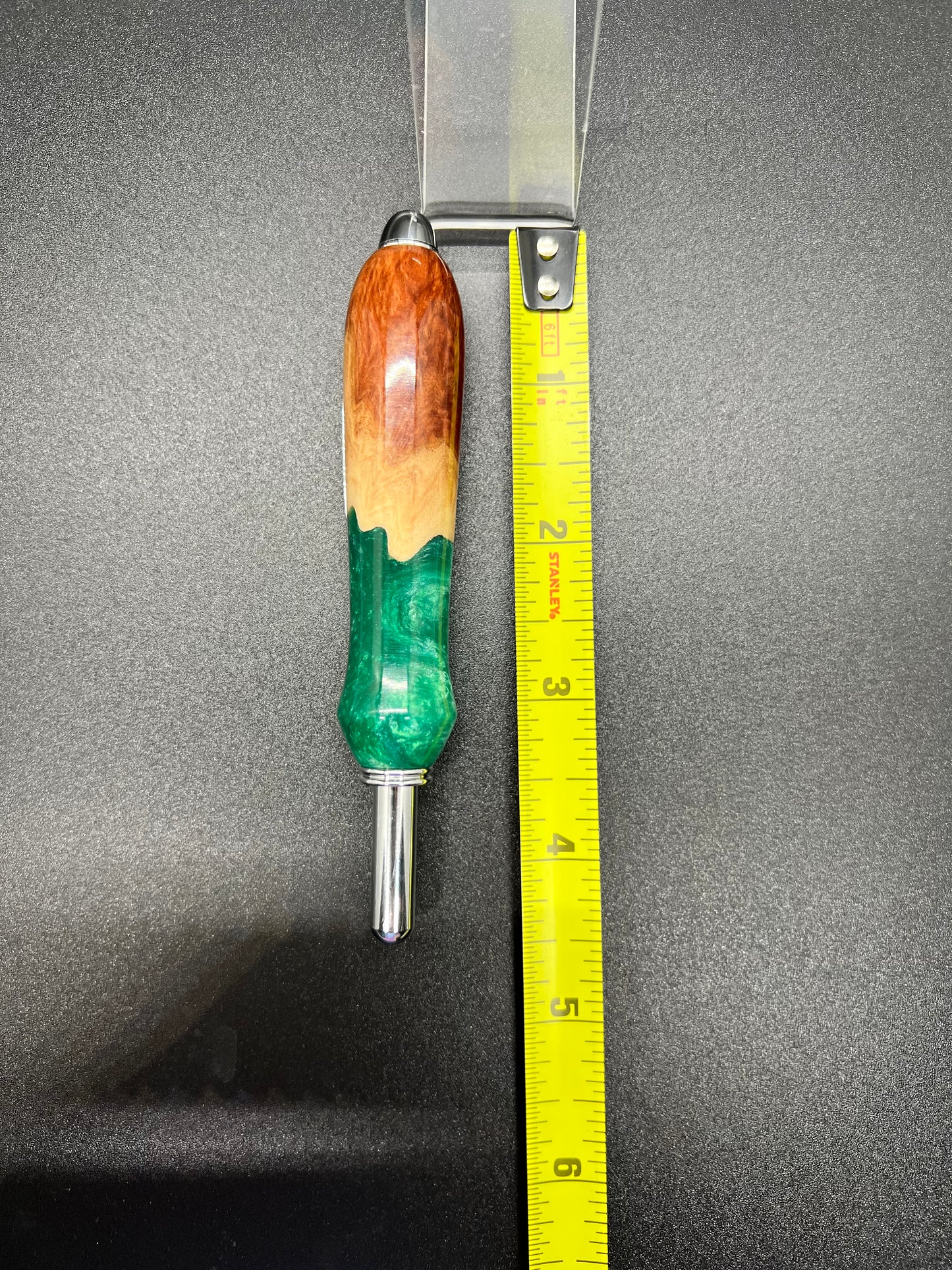 Seam ripper-Single-Mallee Burl-Green colored Resin