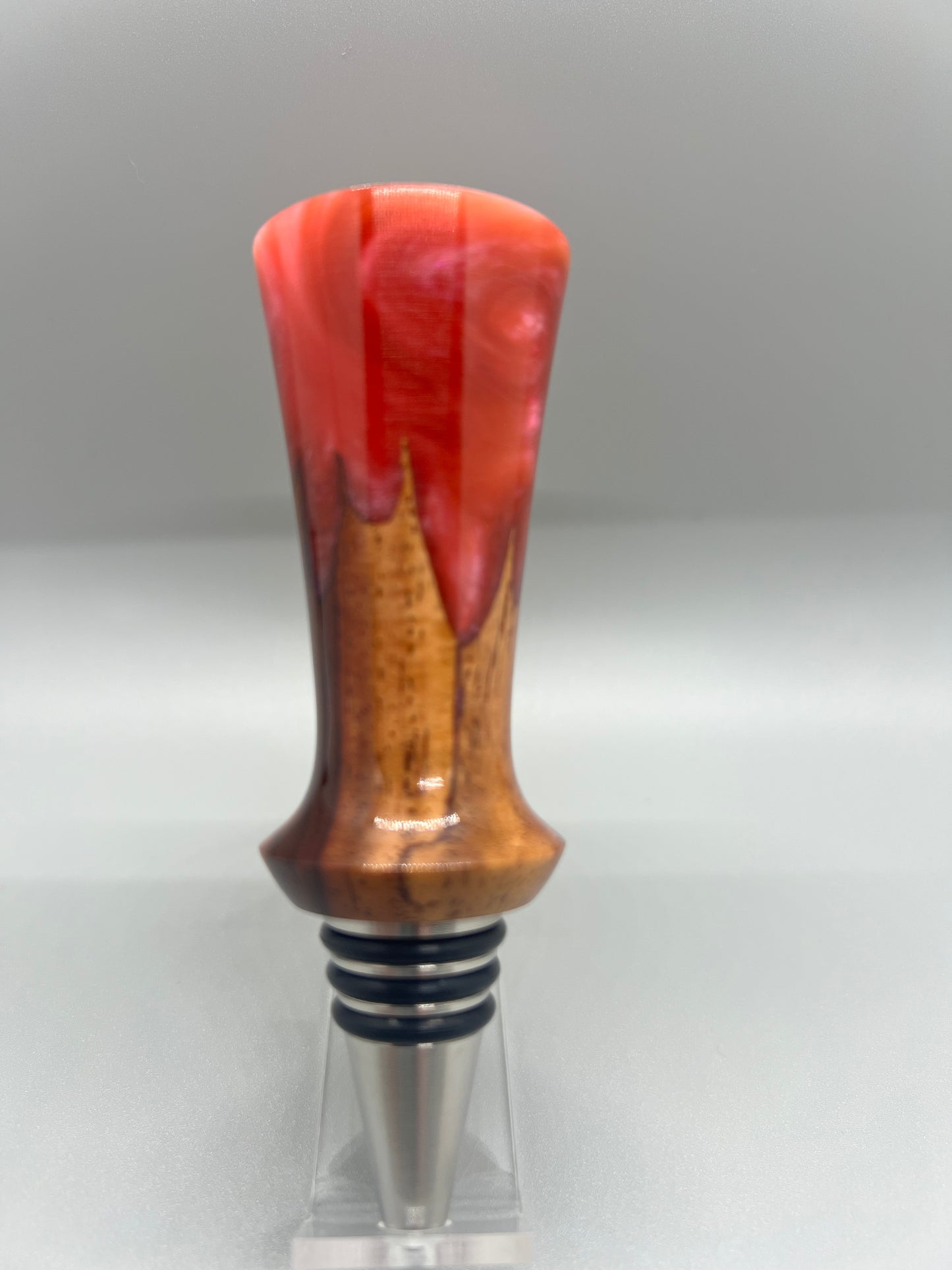 Bottle Stopper Cocobolo with magenta resin
