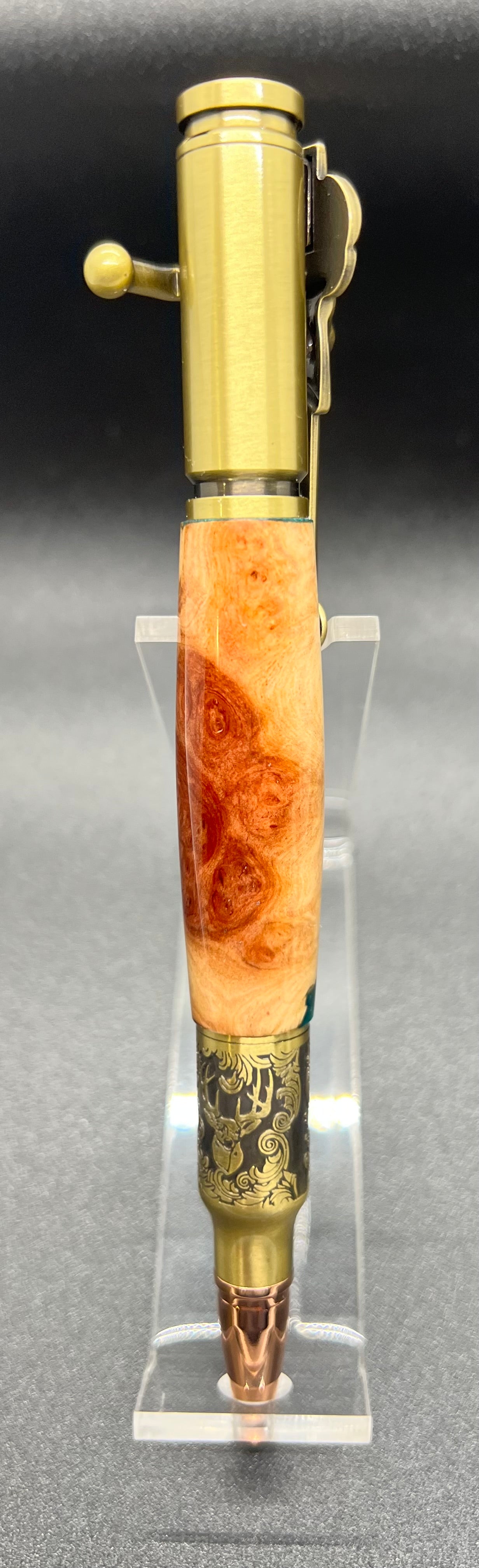 Deer Hunter Bolt Action Pen-Malle Burl w/ Green resin