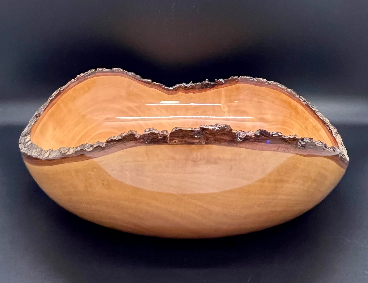 Hand turned Bradford Pear Bowl Live Edge Bowl