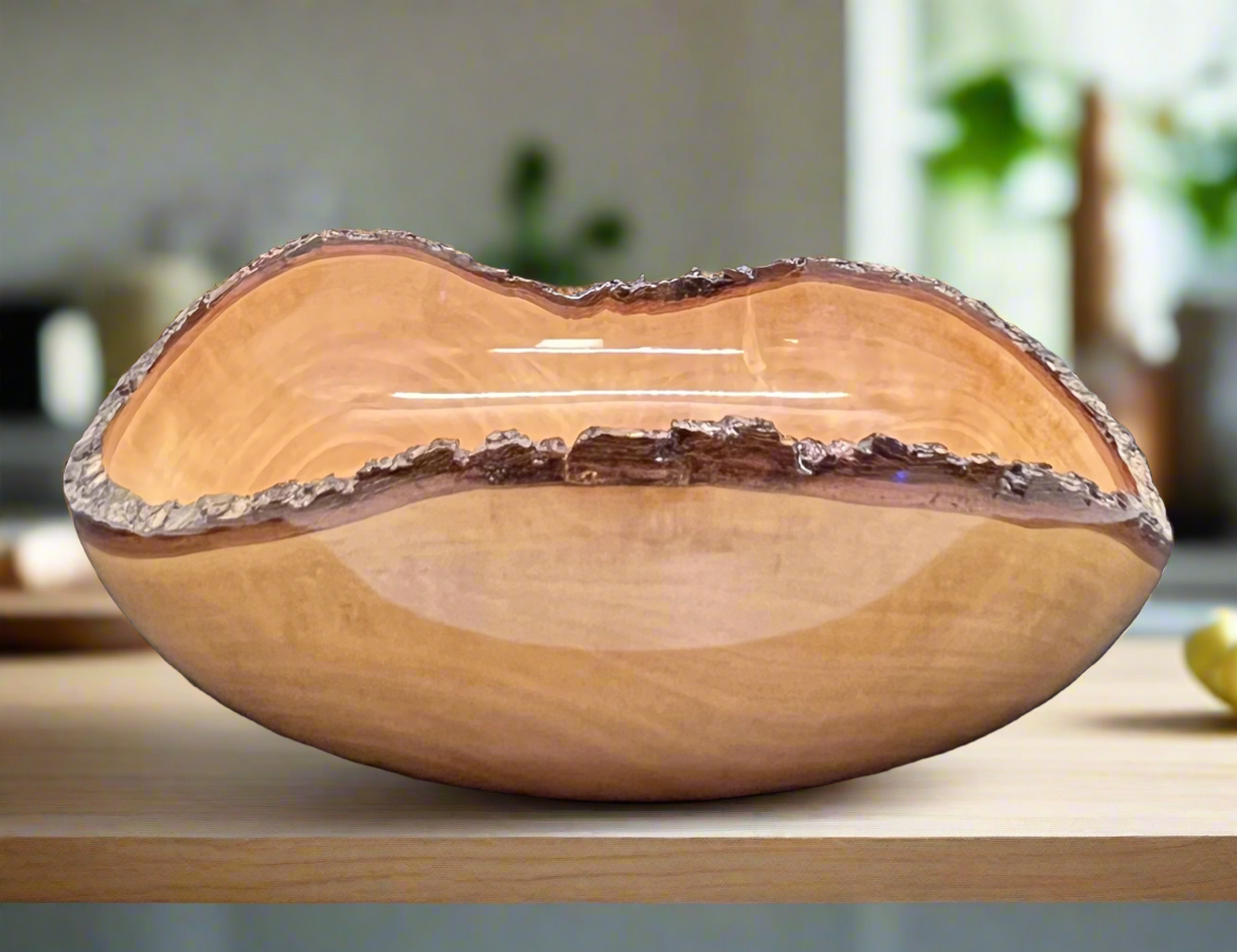 Hand turned Bradford Pear Bowl Live Edge Bowl