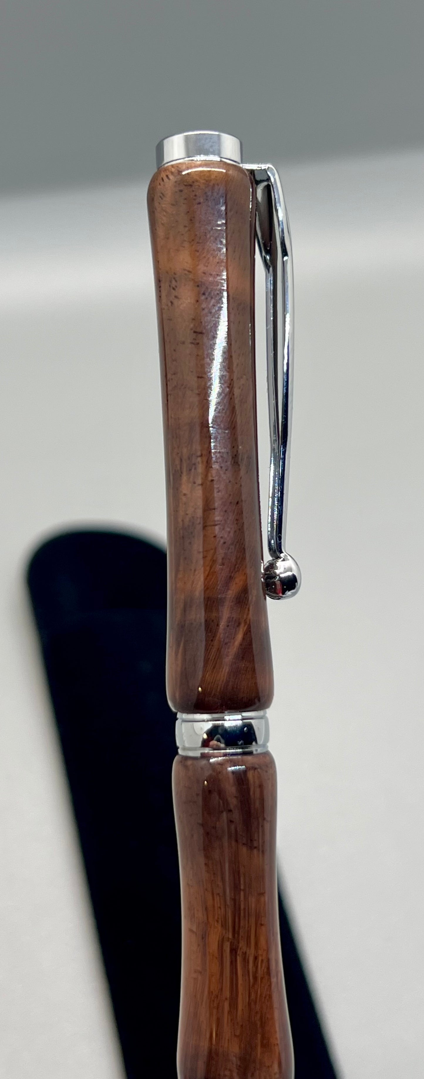 Curly Walnut Funline Pen with Chrome clip