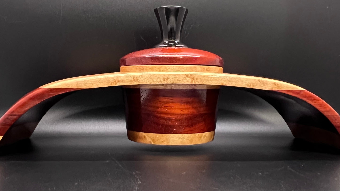 Birdseye Maple and Bloodwood Winged floating lidded box