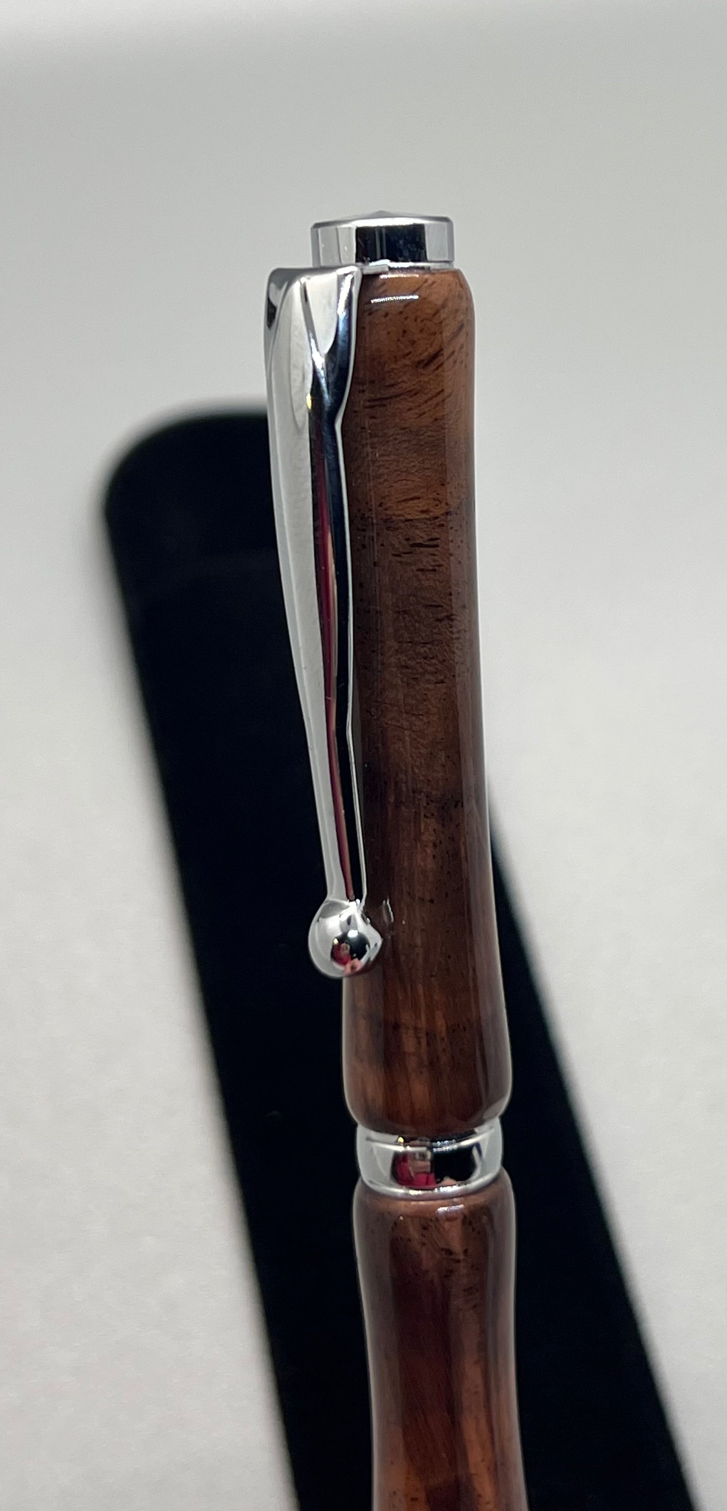 Curly Walnut Funline Pen with Chrome clip