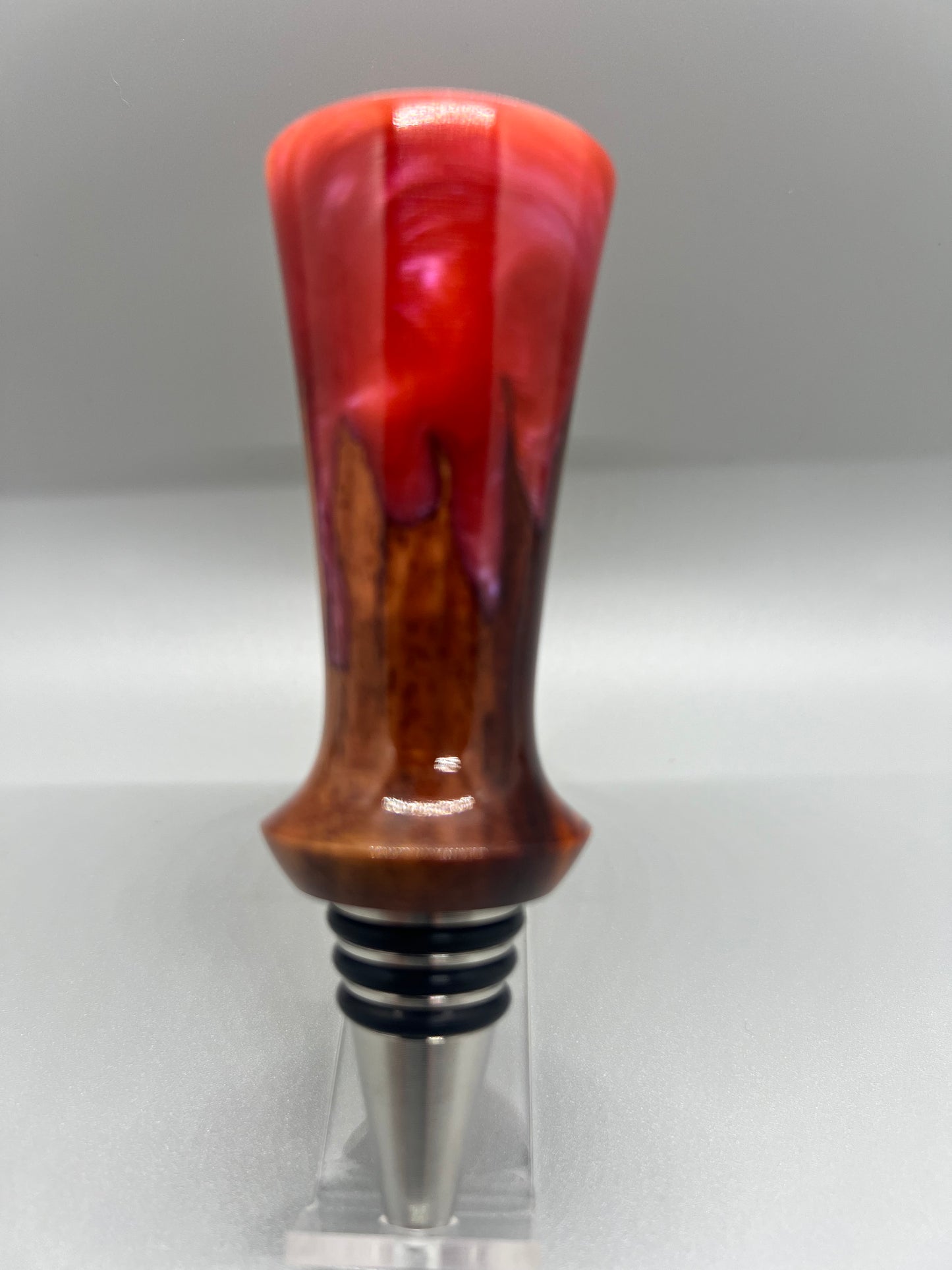 Bottle Stopper Cocobolo with magenta resin