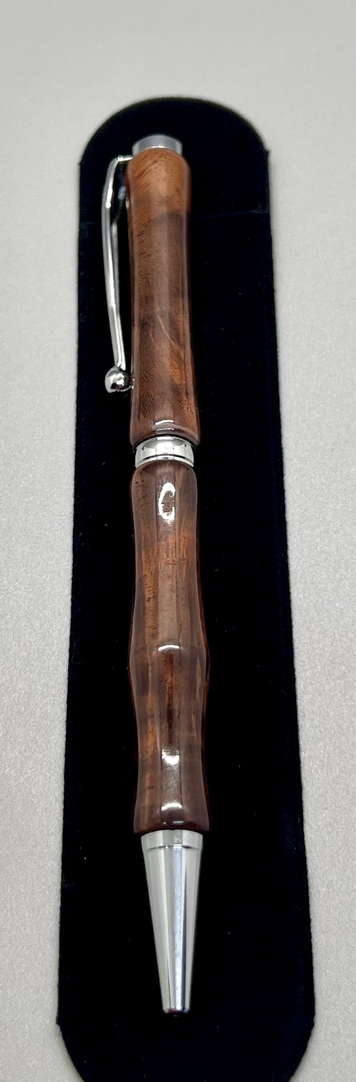 Curly Walnut Funline Pen with Chrome clip