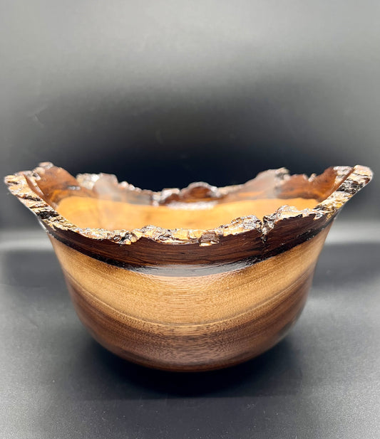 Hand turned Walnut live edge bowl