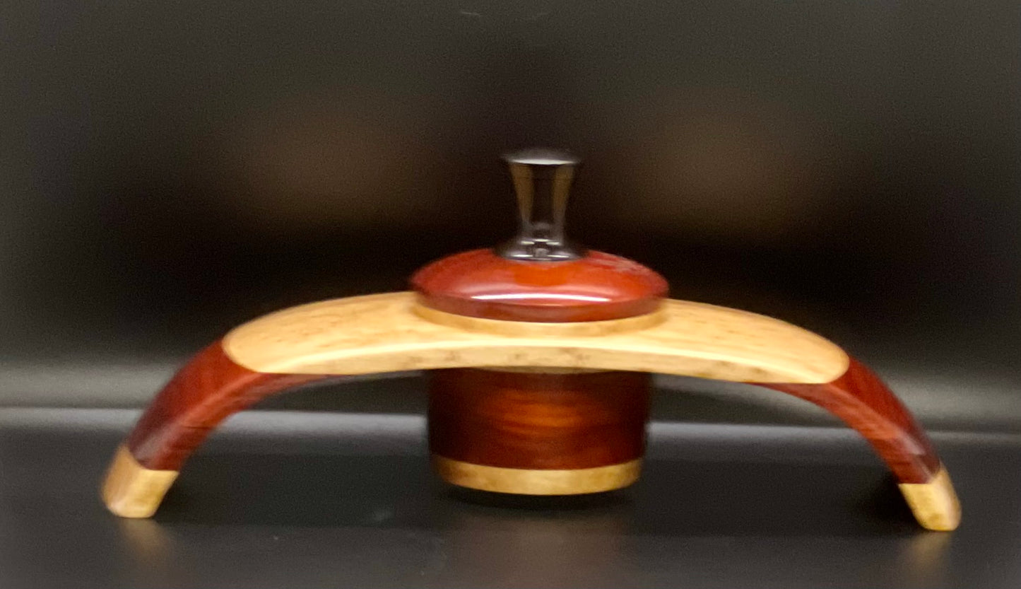 Birdseye Maple and Bloodwood Winged floating lidded box